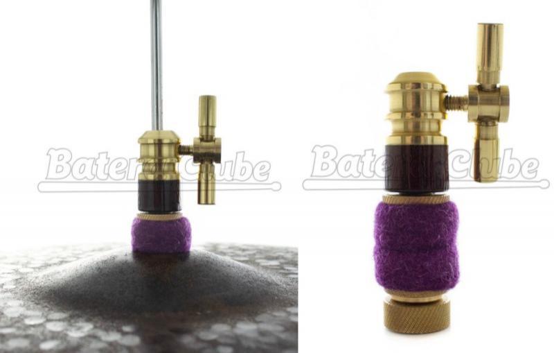 Presilha de Chimbal Craft Drums Roxo Artesanal Super Luxo em Brass e Madeira e Kit de Feltros