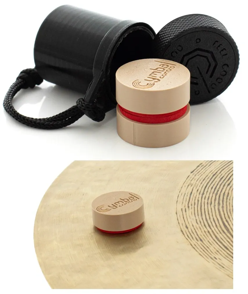 Abafador Magnético de Pratos Feel Good Bege controla o sustain e volume de pratos e cowbell (Made in Brazil)