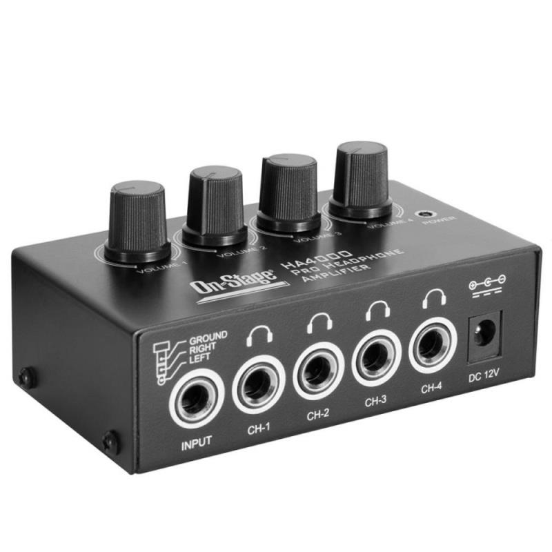 Amplificador Áudio de Fone de Ouvido On Stage HA4000 Pro Headphone Amplifier com 4 saídas e fonte (031148)