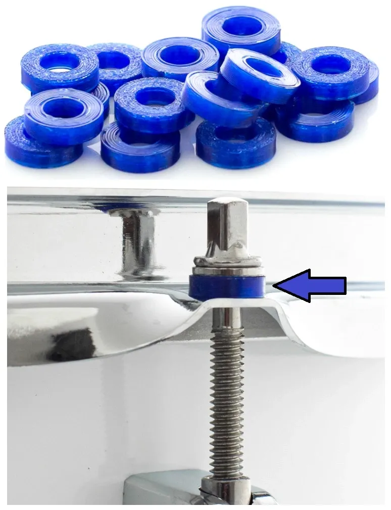 Arruelas Feel Good Kit com 20 unidades Azul em Polietileno para os parafusos de afinação