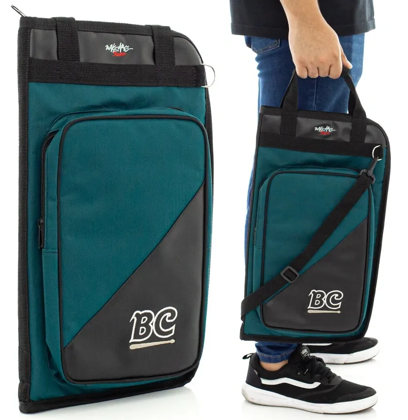 Bag de Baquetas BC Batera Clube Signature Wake Make Deep Blue grande em nylon com alça de ombro