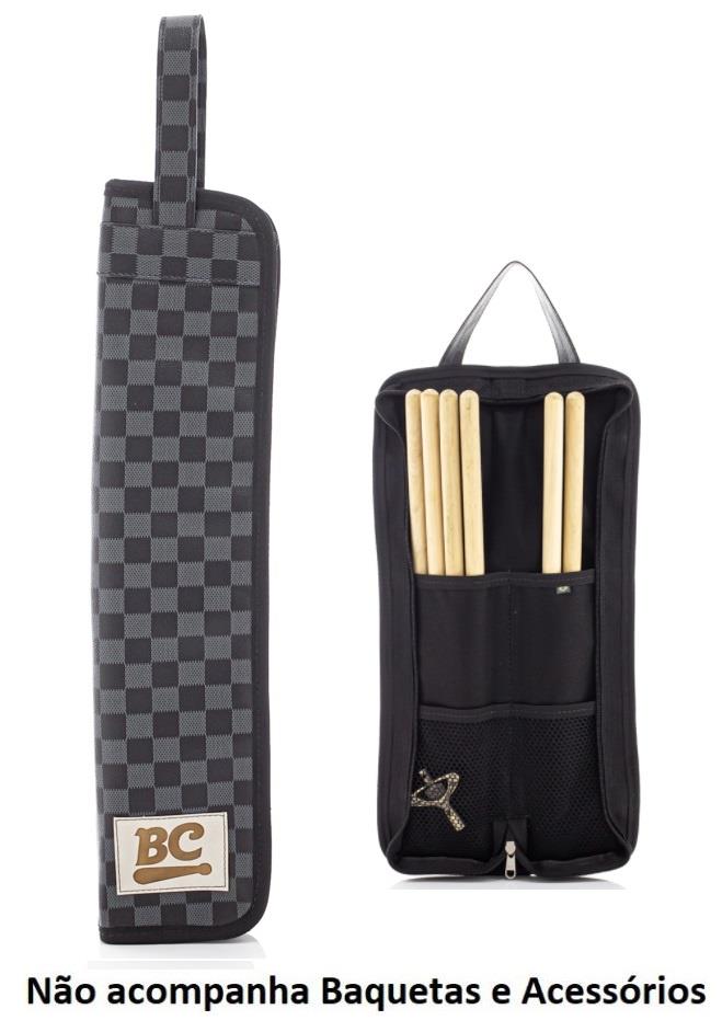 Bag de Baquetas BC Batera Clube Xadrez Black Signature Tommaso em couro sintético e tamanho compacto