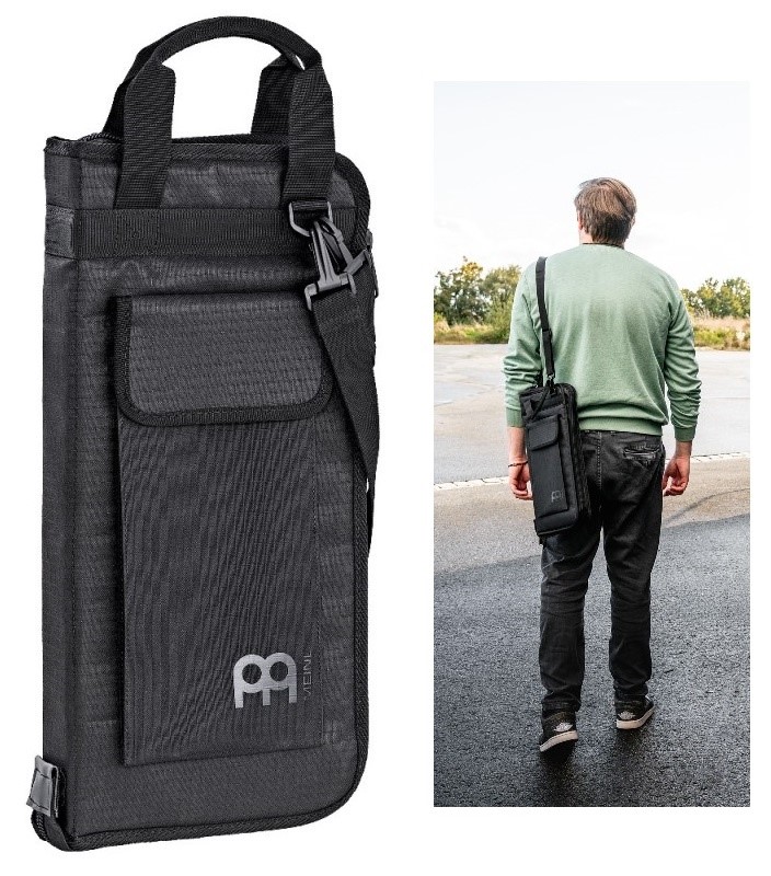 Bag de Baquetas Meinl Pro Stick Bag Carbon Ripstop MSBCR padrão topíssimo mais rígida com alça de ombro