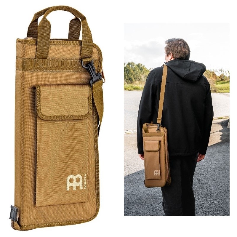 Bag de Baquetas Meinl Pro Stick Bag Coyote Brown MSBCB padrão topíssimo mais rígida com alça de ombro