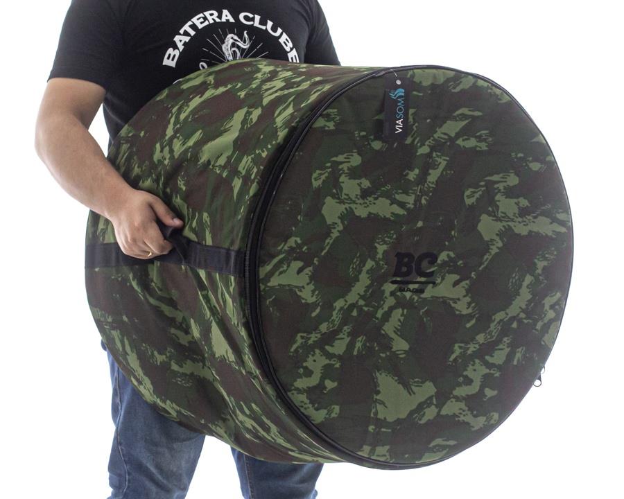 Bag de Bumbo Batera Clube BC Camuflagem 20" com reforço interno e alça emborrachada (001178)