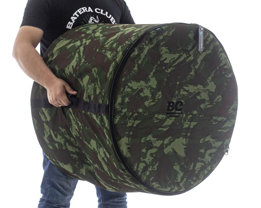 Bag de Bumbo Batera Clube BC Camuflagem 22" com reforço interno e alça emborrachada (000078)