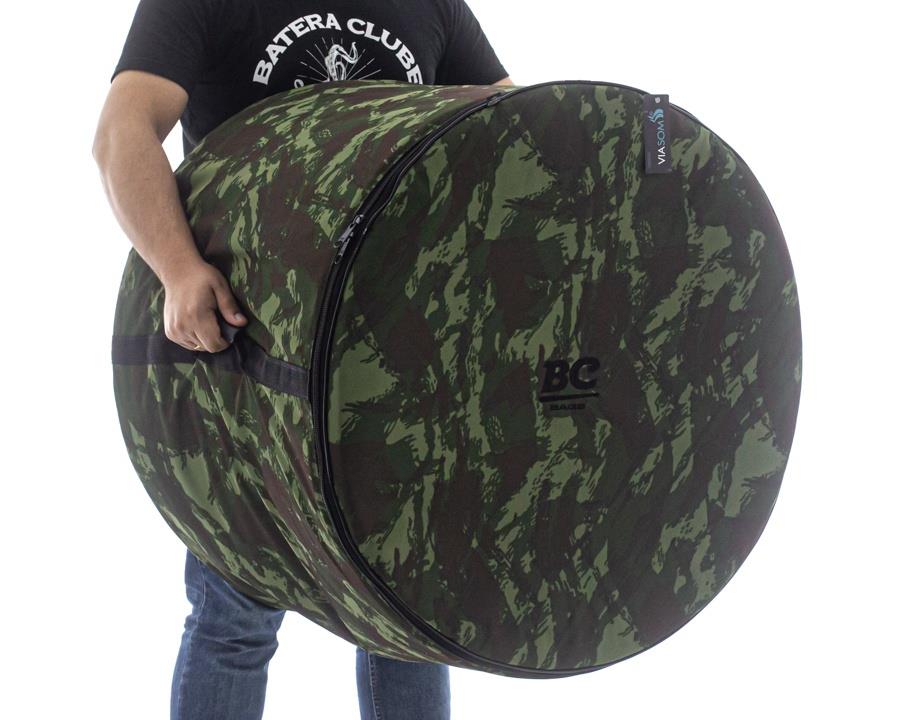 Bag de Bumbo Batera Clube BC Camuflagem 24" com reforço interno e alça emborrachada (001167)