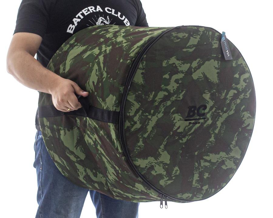 Bag de Bumbo ou Surdo Batera Clube BC Camuflagem 18" com reforço interno e alça emborrachada (001381)