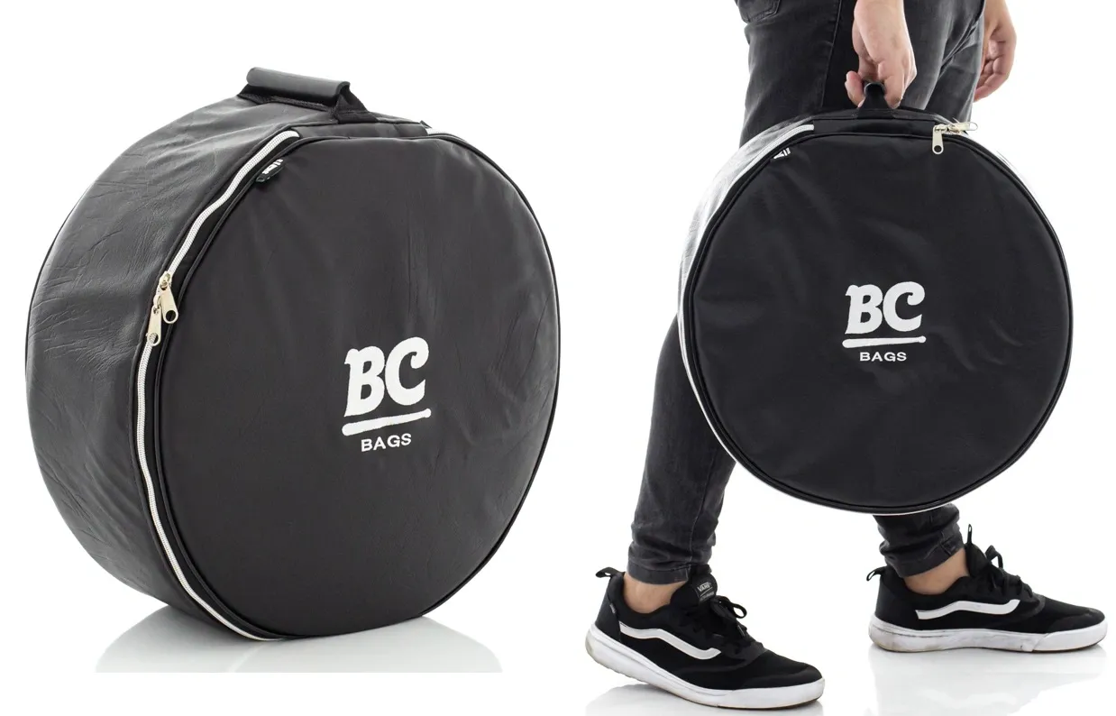 Bag de Caixa BC Batera Clube Signature Eco Couro Via Black Caixas 14" ou 13" até 6.5" de Profundidade
