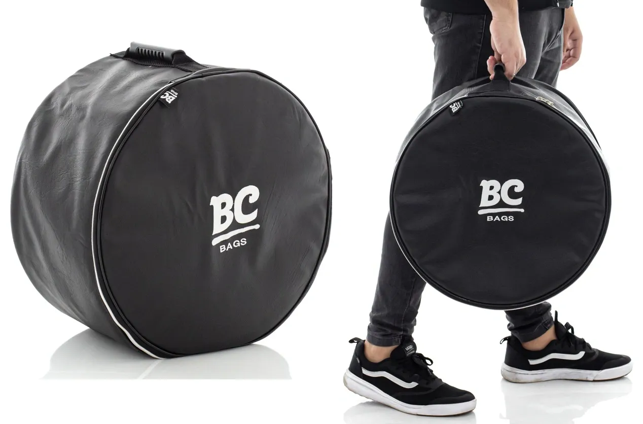 Bag de Caixa BC Batera Clube Signature Eco Couro Via Black Caixas 14" ou 13" até 8" de Profundidade