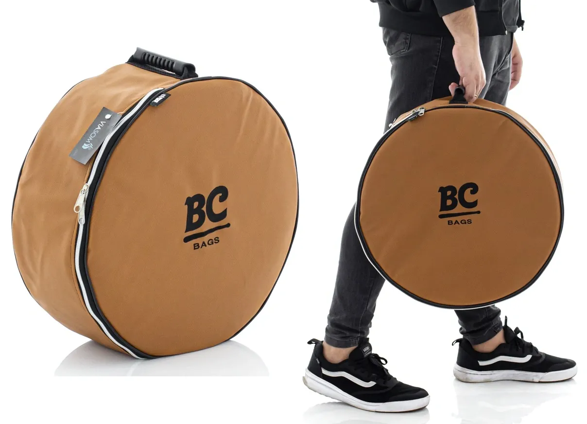 Bag de Caixa BC Batera Clube Signature Eco Couro Via Caramelo Caixas 14" ou 13" até 6.5" de Profundidade