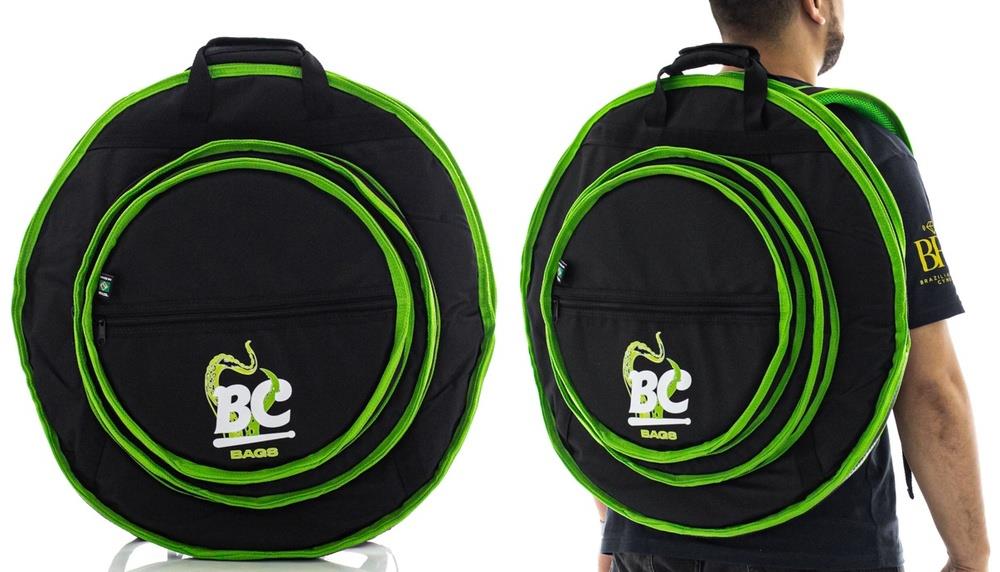 Bag de Pratos Batera Clube BC Octogear Premium para pratos até 22" com 3 divisões e alça de mochila (BC0027)