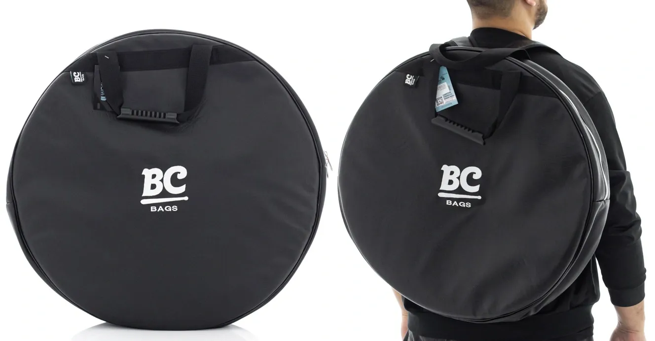 Bag de Pratos BC Bags Batera Clube Signature Via Black 22" em Eco Couro com alça de mochila