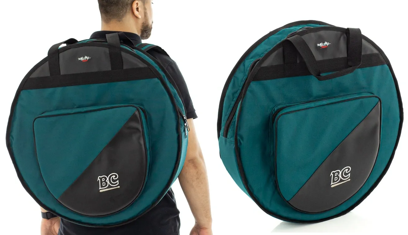 Bag de Pratos BC Batera Clube Signature Wake Make Deep Blue pratos até 22" com bolsão externo e divisórias