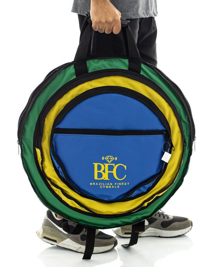 Bag de Pratos BFC Brazilian Finest Cymbals Brasil Pratos até 22" c/ 3 Divisões Alça Mochila (4035BR)
