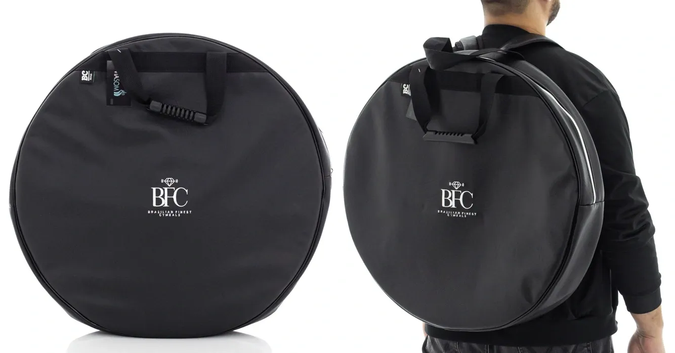 Bag de Pratos BFC Brazilian Finest Cymbals Via Black 22" em Eco Couro com alça de mochila