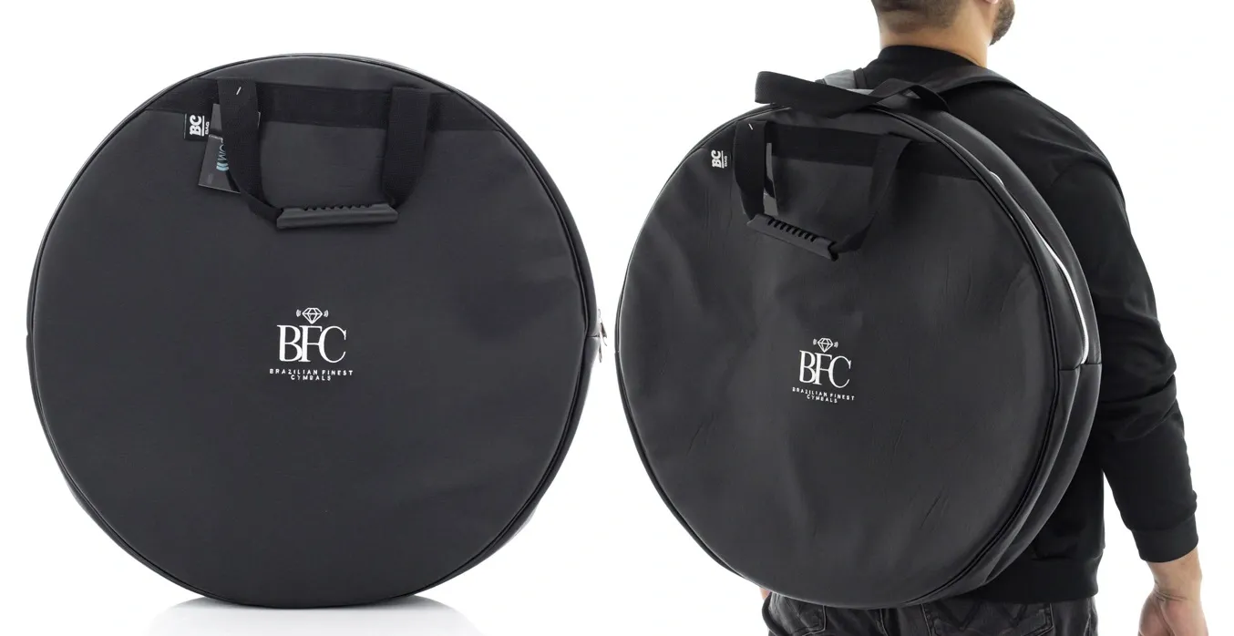 Bag de Pratos BFC Brazilian Finest Cymbals Via Black 24" em Eco Couro com alça de mochila