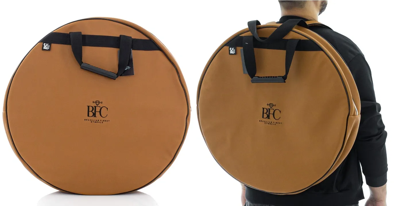 Bag de Pratos BFC Brazilian Finest Cymbals Via Caramelo 22" em Eco Couro com alça de mochila