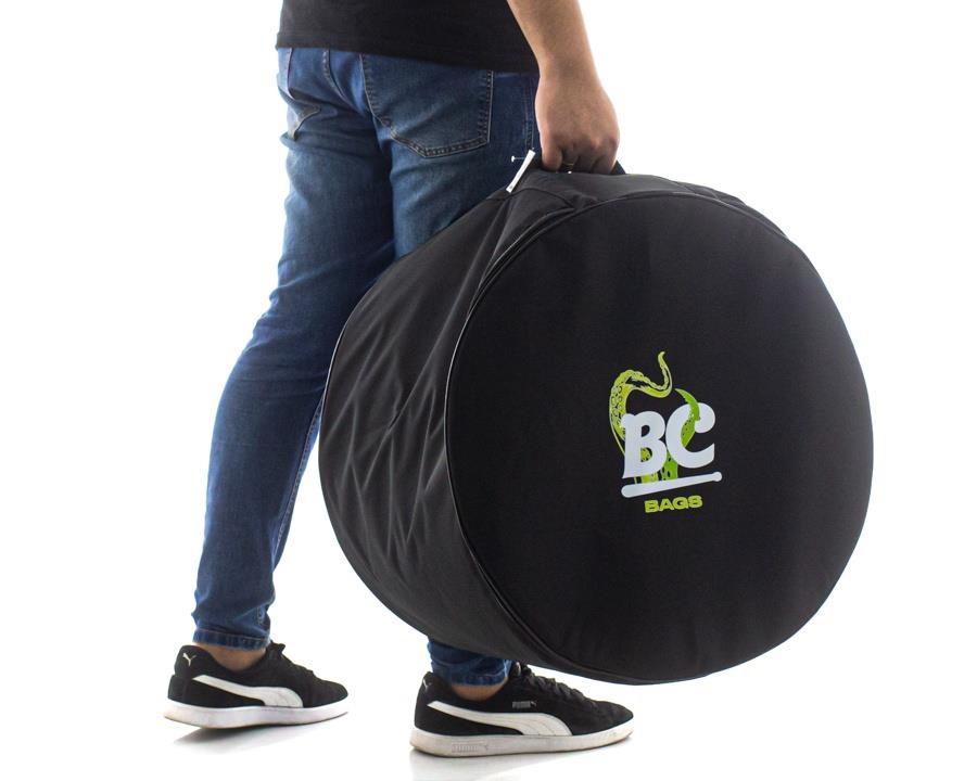 Bag de Surdo Batera Clube BC Octogear Black 16" com reforço interno em tecido preto (BC00009)