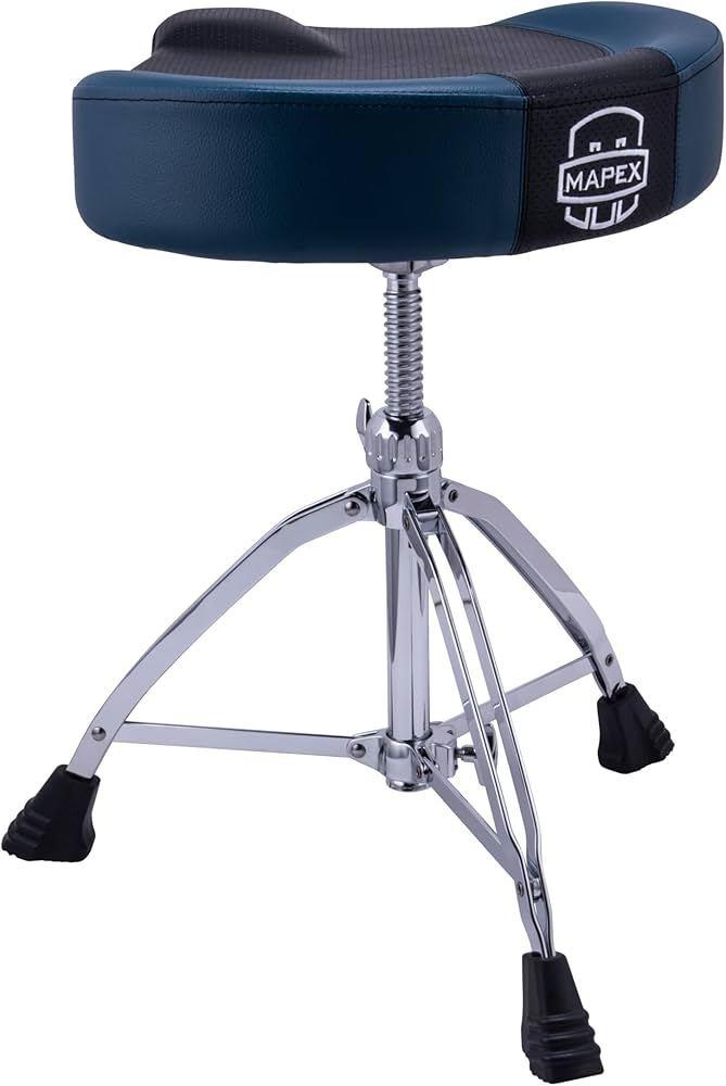 Banco Mapex T855BL Assento Selim Azul e Preto com acabamento luxo em edição limitada Top de Linha