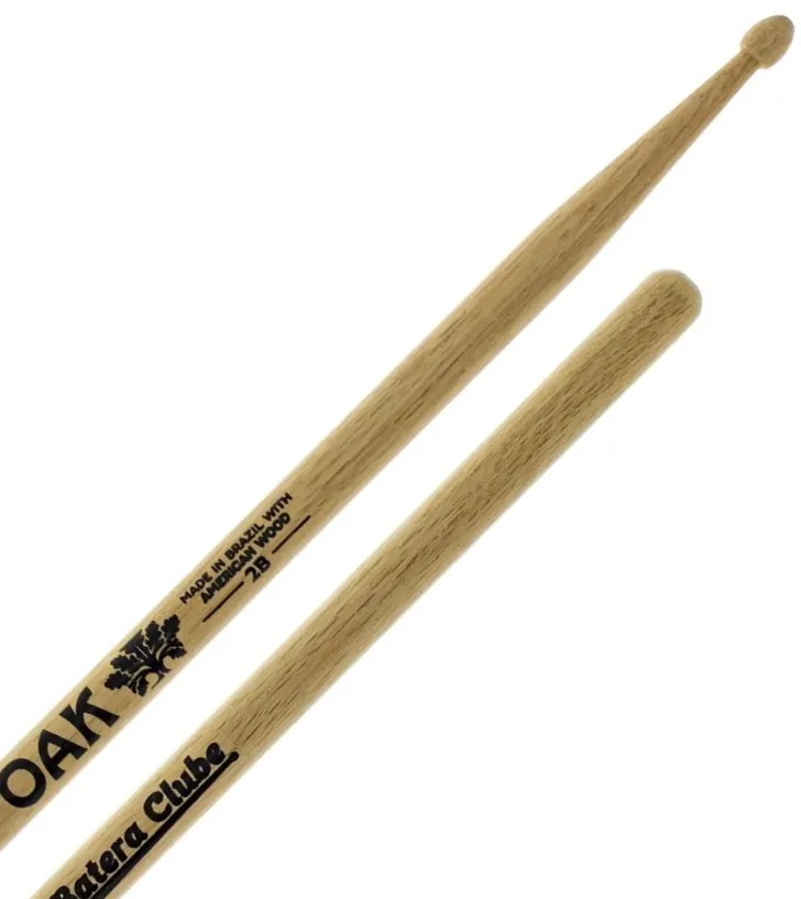 Baqueta 2B Batera Clube Signature OAK Soft Padrão 2B Made in Brazil com madeira Americana