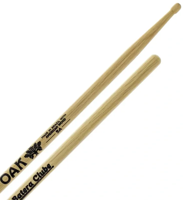 Baqueta 5A Batera Clube Signature OAK Soft Padrão 5A Comprida Made in Brazil com madeira Americana