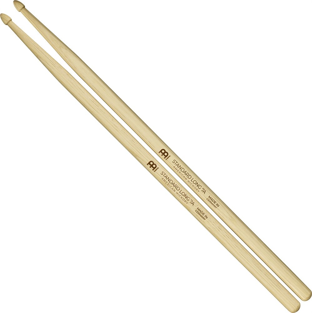 Baqueta Meinl Standard 7A Long mais comprida em Hickory SB121 fabricada na Alemanha altíssimo padrão