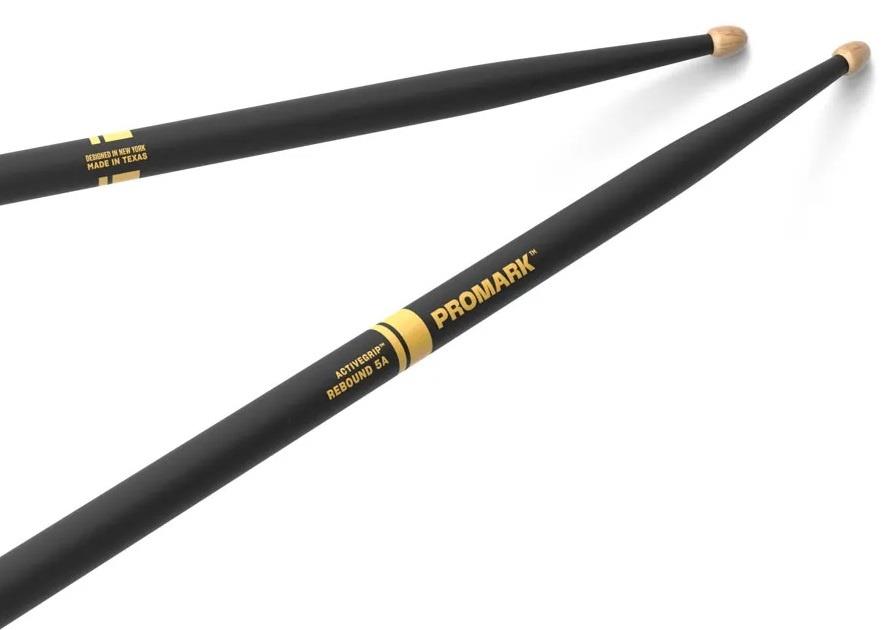 Baqueta Promark American Hickory 5A ActiveGrip Black Rebound R5AAG com mais conforto no rebote (028437)