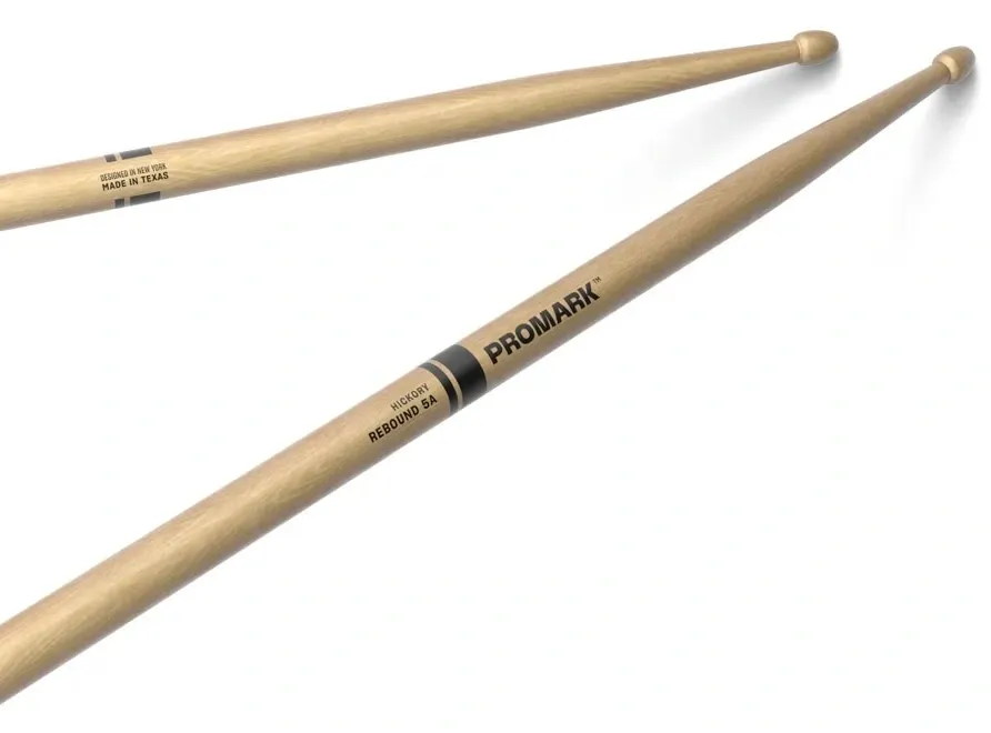 Baqueta Promark American Hickory 5A Rebound RBH565AW 5A Clássica mais conforto no rebote (028073)