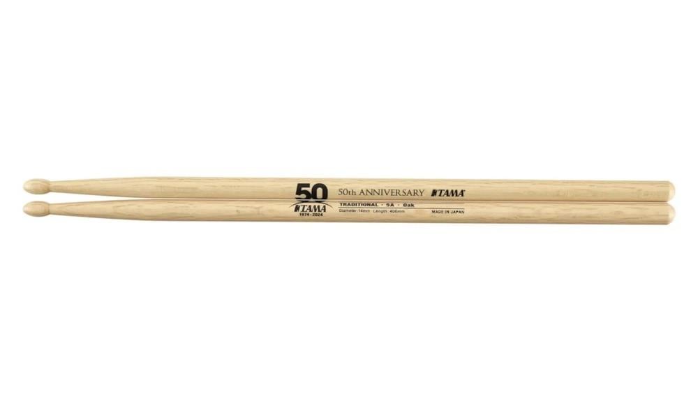 Baqueta Tama Limited 50th Anniversary Padrão 5A em Oak Japonês (036487) Made in Japan