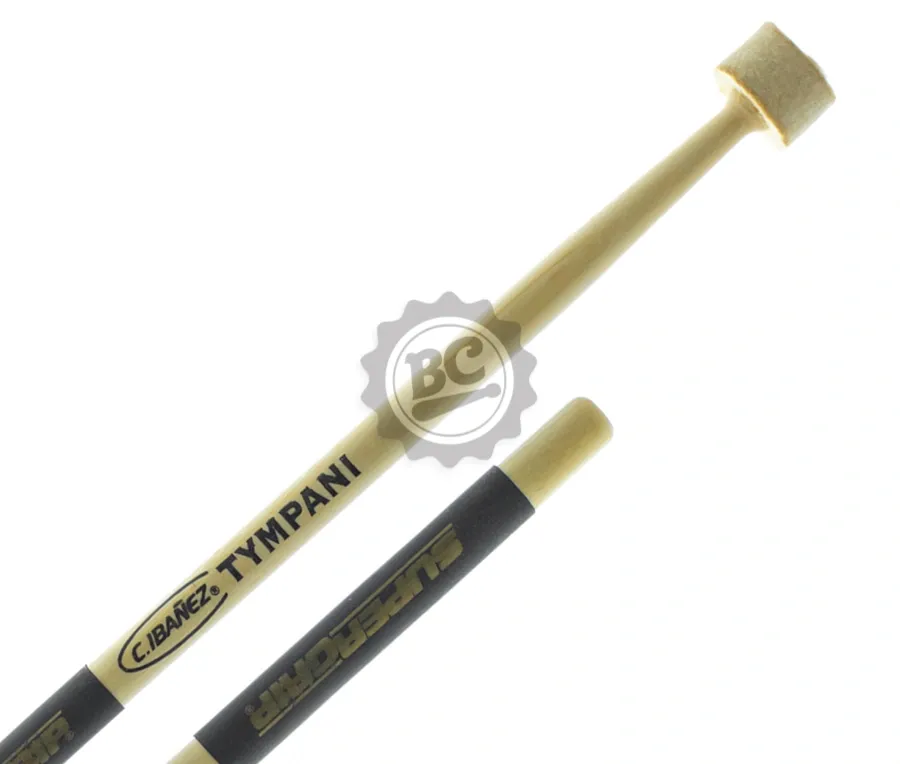Baqueta Tipo Mallets C. Ibañez SuperGrip Tympani TYSG com ponta macia de feltro e punho emborrachado
