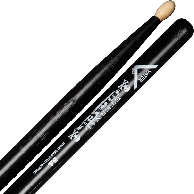 Baqueta Vater 5A Eternal Black VHEB5AW Padrão 5A Clássica Preta em Hickory Made in USA
