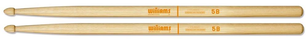 Baqueta Williams Classic American Hickory Padrão 5B Clássica DS-WCL-5B Orange Logo