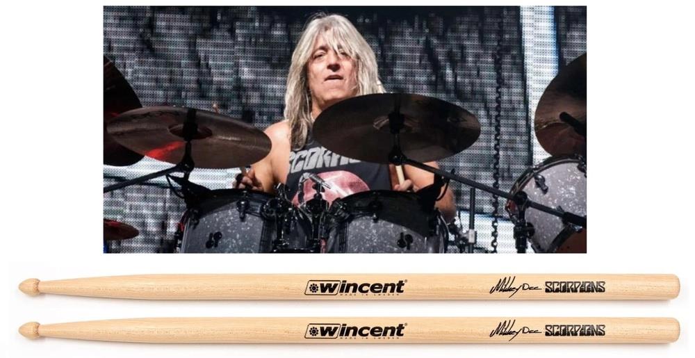Baqueta Wincent Signature Mikkey Dee (Scorpions) Padrão 2B e 5B+ Fabricada na Suécia com cera protetora