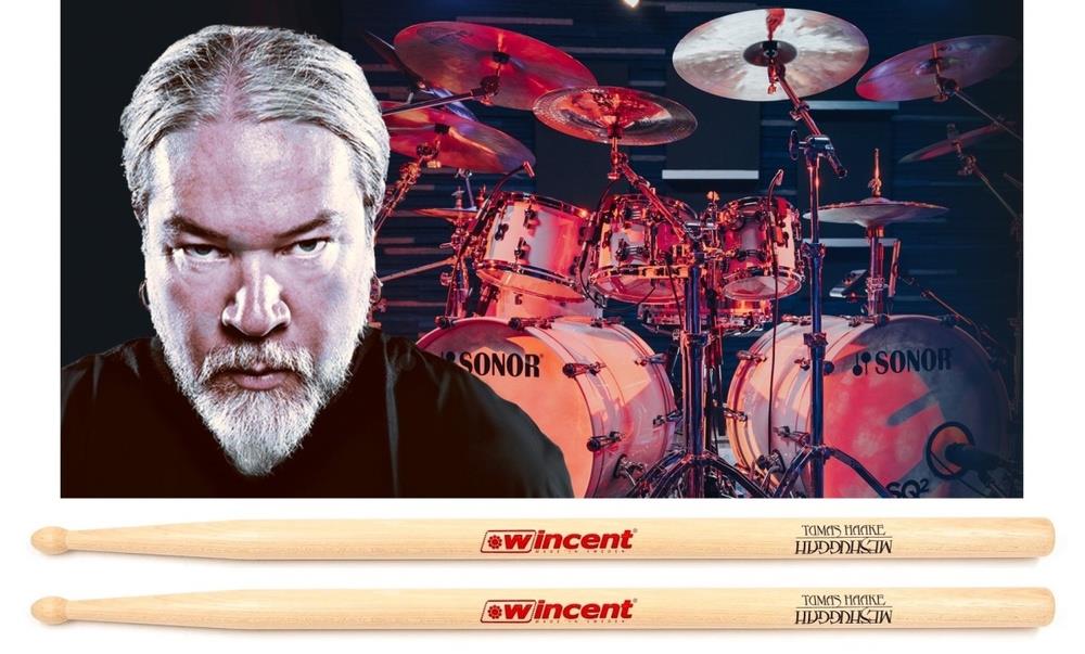 Baqueta Wincent Signature Tomas Haake (Meshuggah) Padrão 2B comprida Fabricada na Suécia com cera protetora