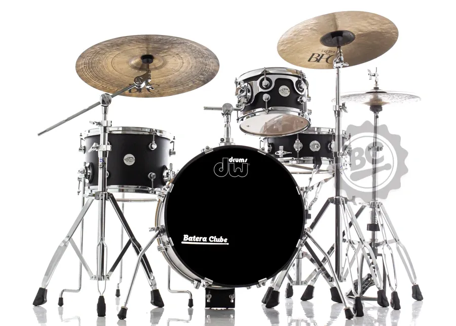 Bateria DW Design Series Maple Mini Pro Black Satin Compacta Bumbo 16" e Caixa (Shell Pack) Mostruário