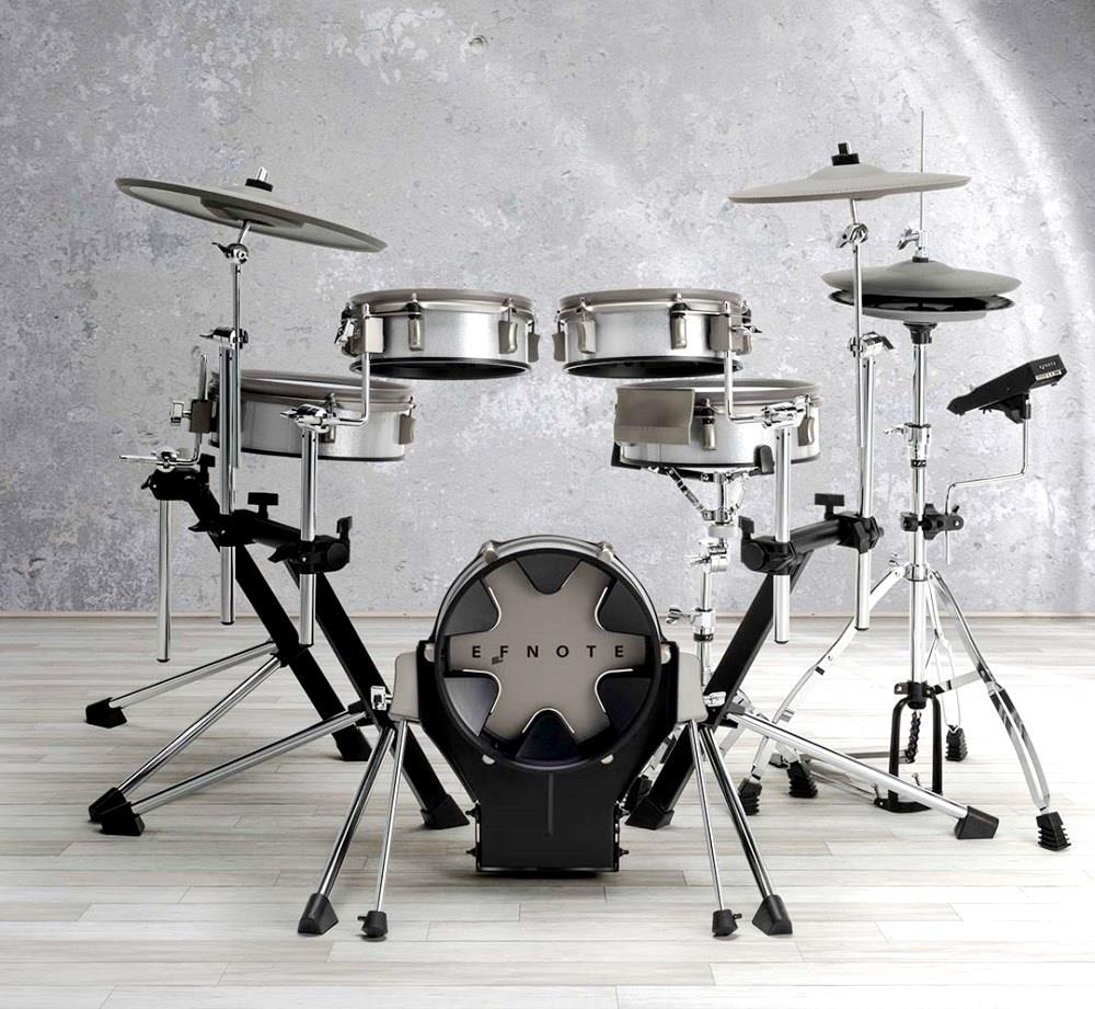 Bateria Eletrônica EFNote 3B Ultimate Rack Tripods, triple zone, chimbal real, padrão top Roland Yamaha