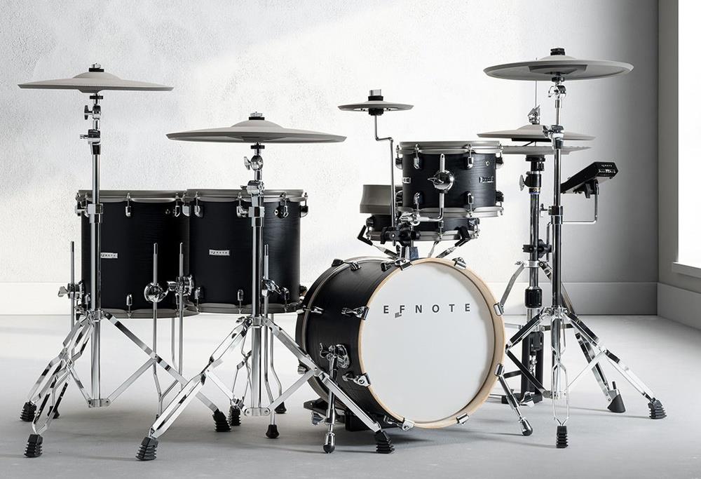 Bateria Eletrônica EFNote 5X com 1 tom e 2 surdos, 5 pratos (Shell Pack) padrão top Roland e Yamaha