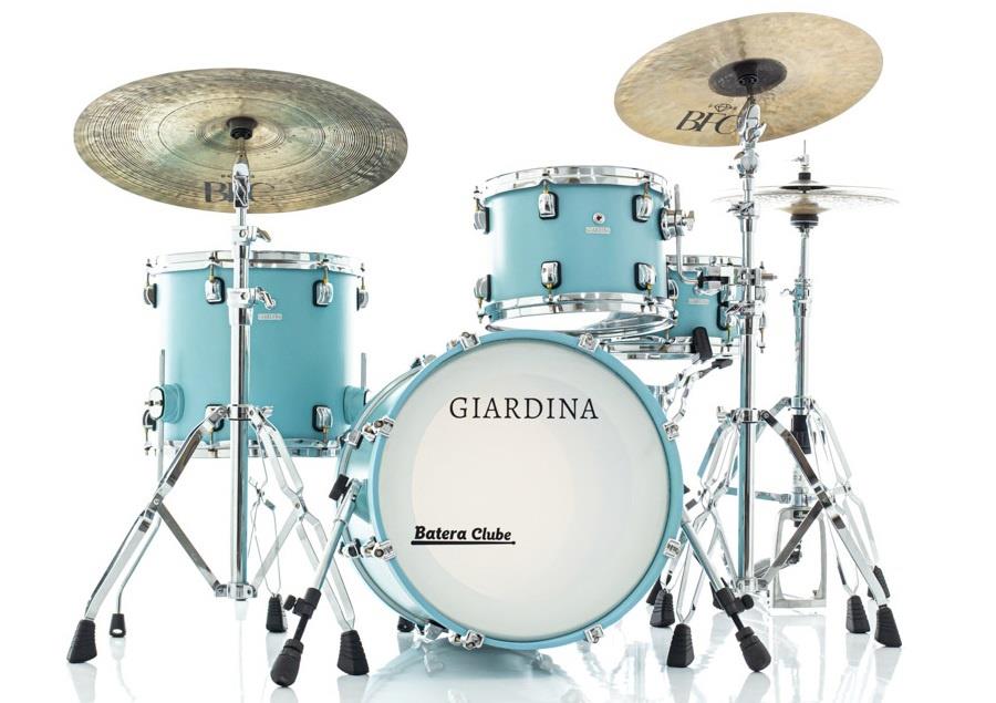 Bateria Giardina Custom Baby Blue Bop com bumbo 18", 12", 14" e Caixa (Shell Pack) Made in Brazil