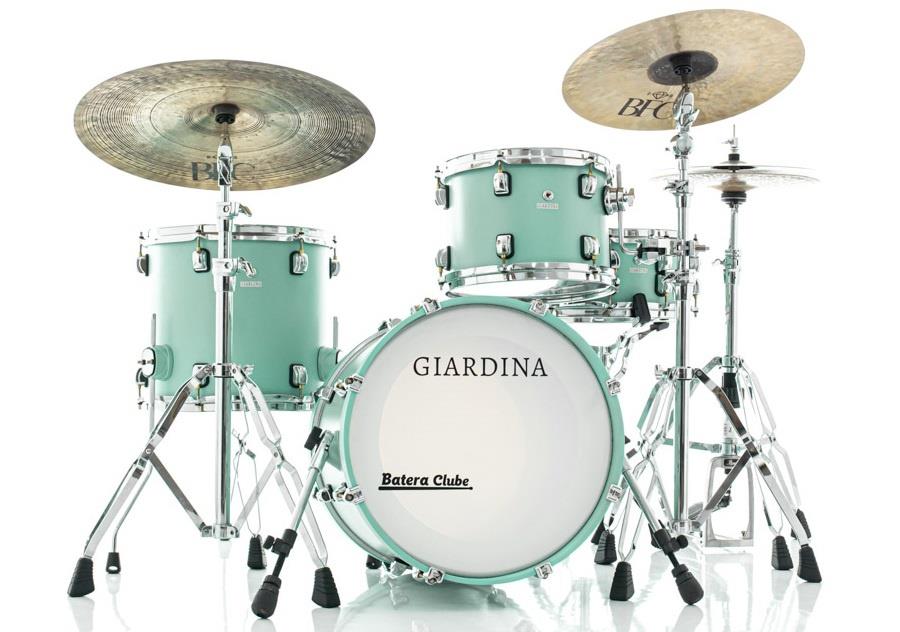 Bateria Giardina Custom Baby Green Bop com bumbo 18", 12", 14" e Caixa (Shell Pack) Made in Brazil