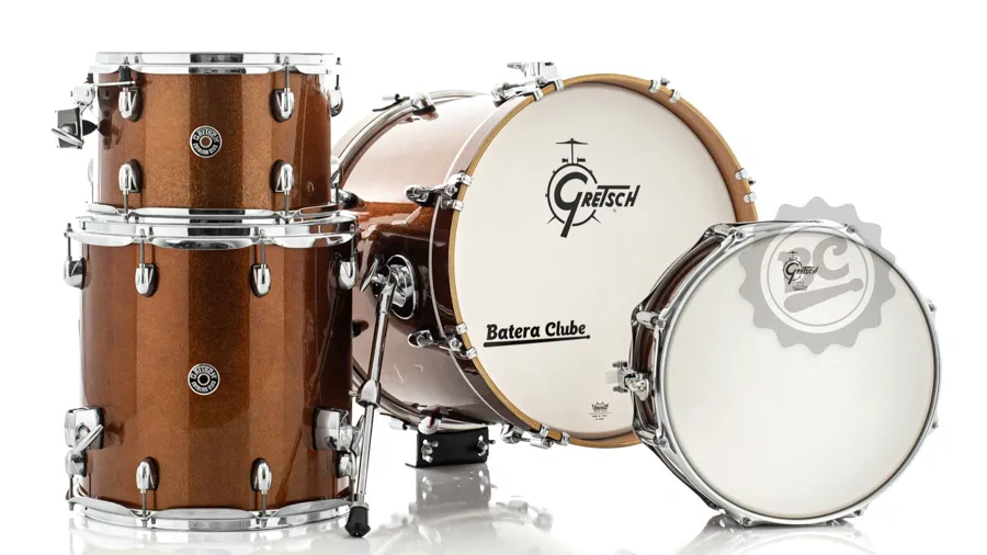 Bateria Gretsch Catalina Club Jazz Bronze Sparkle com Bumbo 18", 12", 14" e caixa (Shell Pack)