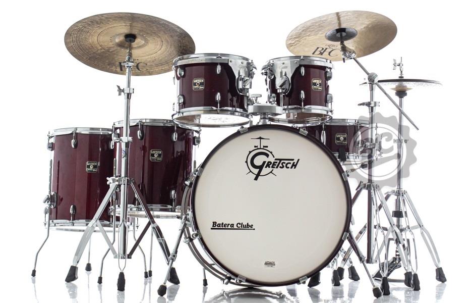 Bateria Gretsch Catalina Maple 2008 Wine Red 22",10",12",14",16" e Caixa 14x6" (Usada)