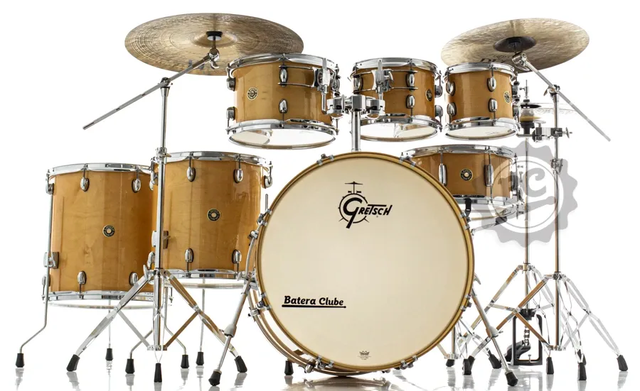 Bateria Gretsch Catalina Maple Antique Maple AM 22",8",10",12",14",16" com Kit de Ferragens