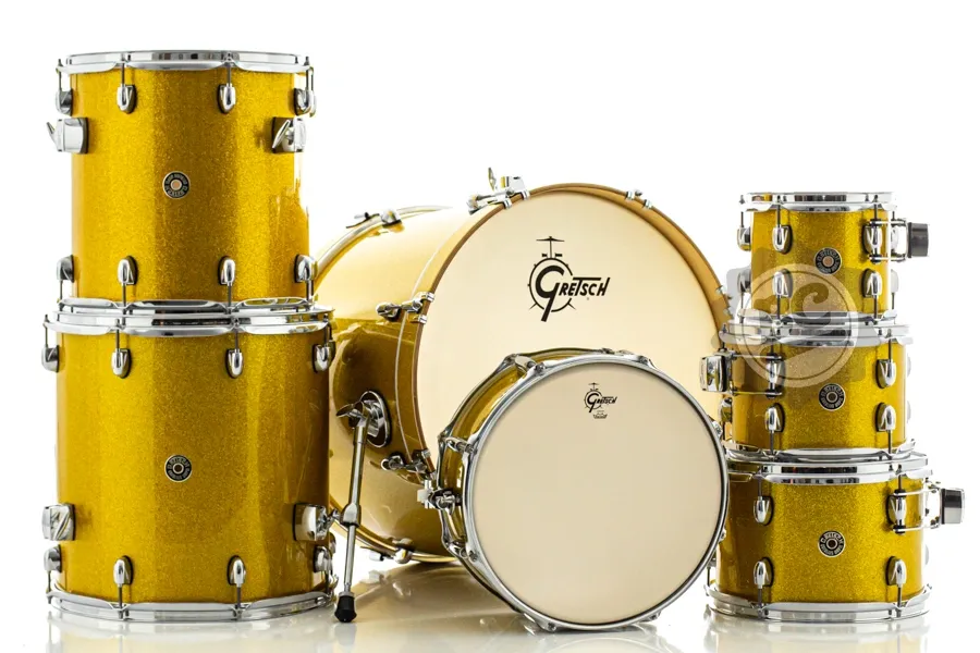 Bateria Gretsch Catalina Maple Lemon Sparkle LE 22",8",10",12",14",16" e caixa 14x6.5" (Shell Pack)