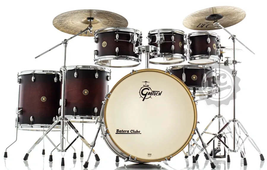 Bateria Gretsch Catalina Maple Satin Deep Cherry Burst SDCB 22",8",10",12",14",16" com Kit de Ferragens