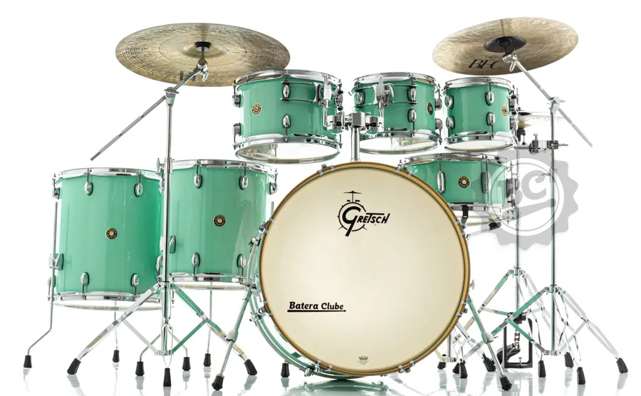 Bateria Gretsch Catalina Maple Seafoam Green SFG 22",8",10",12",14",16" com Kit de Ferragens