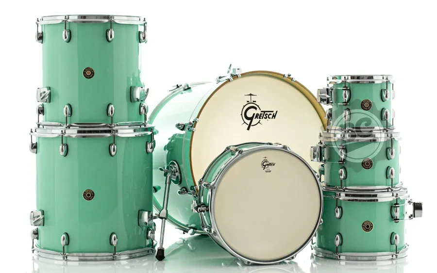 Bateria Gretsch Catalina Maple Seafoam Green SFG 22",8",10",12",14",16" e caixa 14x6.5" (Shell Pack)