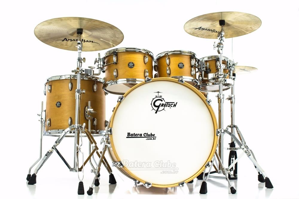 Bateria Gretsch Marquee Maple Series Satin Natural 22",8",10",12",16" com Caixa 14x6,5" (Seminovo)