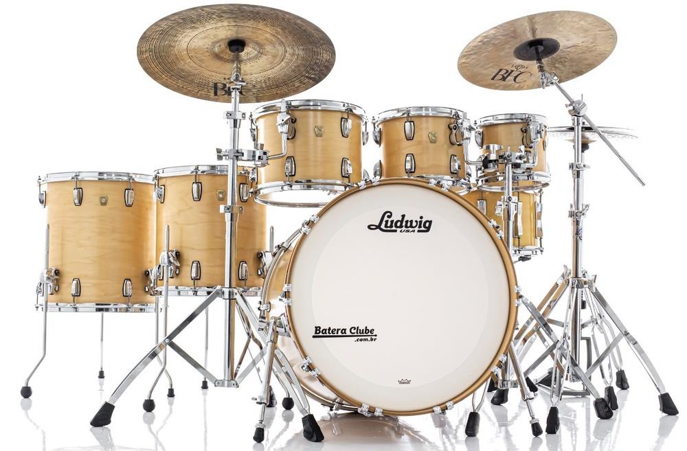 Bateria Ludwig Classic Maple Natural Satin 22",8",10",12",14",16" (Shell Pack) Made in USA