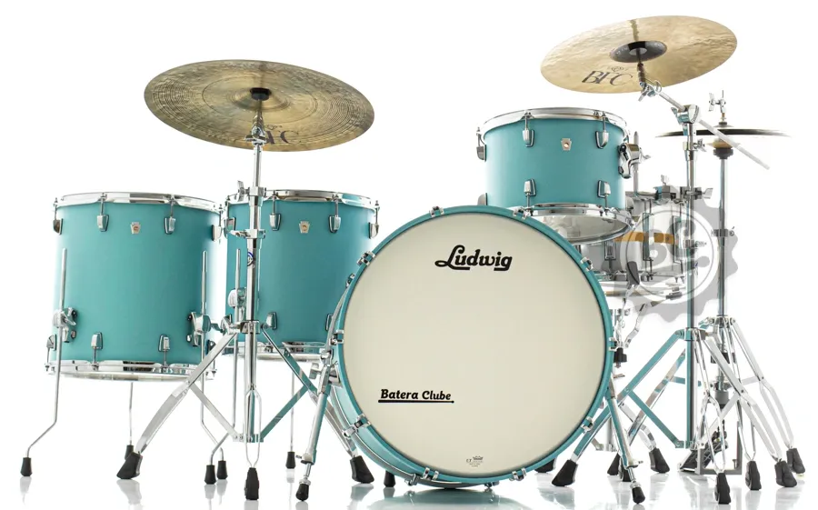 Bateria Ludwig Neusonic Made in USA Skyline Blue com Bumbo 22",13",14",16" (Shell Pack) Maple Cherry